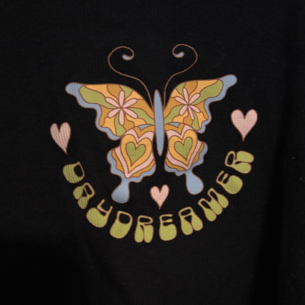 Pacsun Butterfly Cropped Razorback RibbedTank Top Size Small - Picture 5 of 5